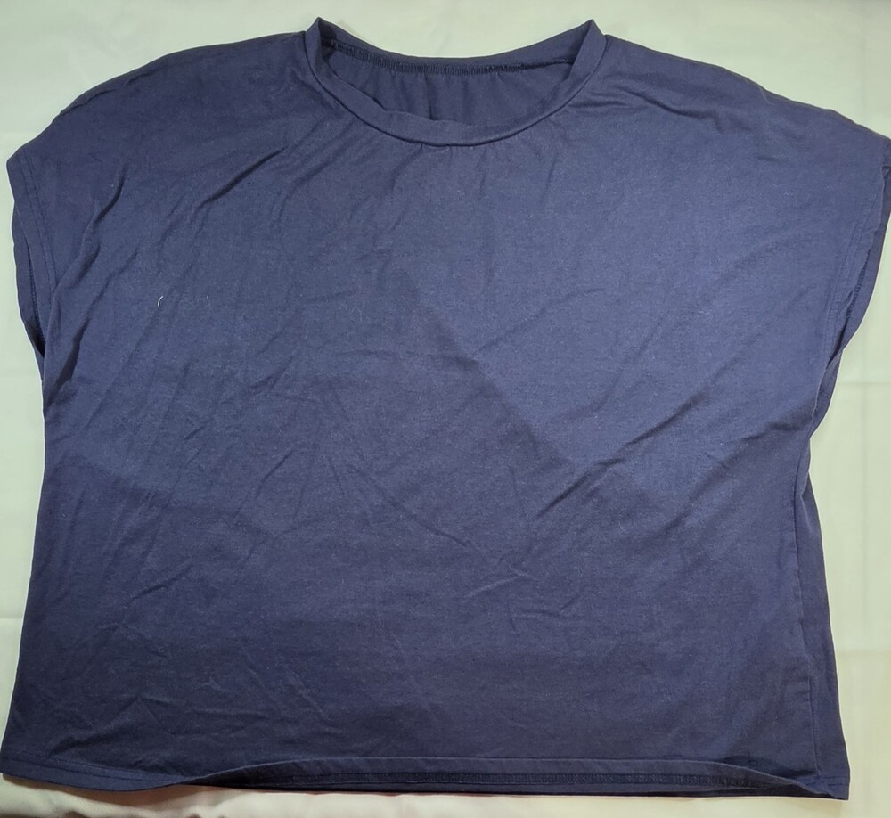 Shein Curve 2XL Navy Blue Short Sleeve T-Shirt Women's  RN 166756 Sku 0322